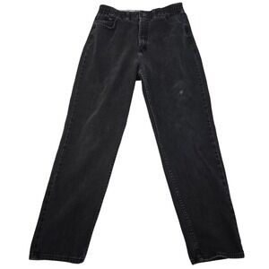 VTG‎ Lee Mom Jeans Black High Rise Tapered Side Elastic Made in Mexico 10M 28x30
